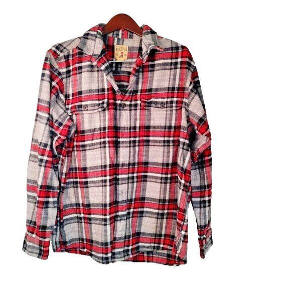 Red Head Men XL‎ Flannel Long Sleeve Shirt Button Red/Grey Plaid Work Chore Barn - Picture 1 of 5